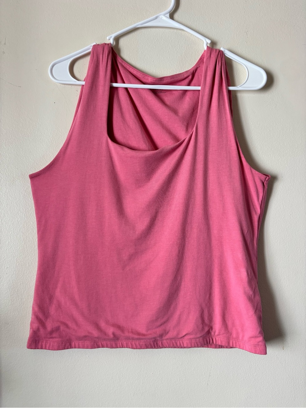 Sleeveless Draped Pink Tank Top
